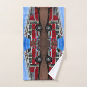 赤い消防車 バスタオルセット (ハンドタオル)