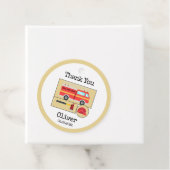 赤い消防車 |ボーイズをテーマにした誕生日 フェイバータグ (インサイチュ)