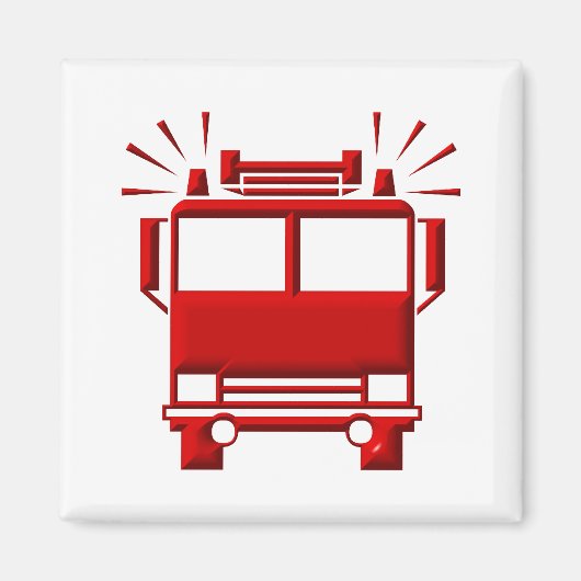 赤い消防車 マグネット (正面)