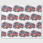 赤い消防車 ラッピングペーパー (フラット)