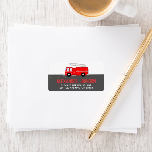 赤い消防車 ラベル (インサイチュ)