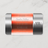 赤い液体とモノグラムを持つ派手なアルミボックス 名刺 (裏面)