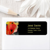 赤い液体ポピーの花の水彩アート ラベル (インサイチュ)