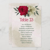 赤い淡い色の黄色の花植物表 招待状 (正面/裏面)