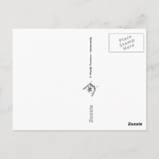 赤い深淵から現れる銀色の蝶 ポストカード (裏面)