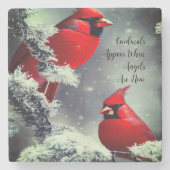 赤い深紅色が天使が覚えている近くにいる ストーンコースター (正面)