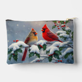 赤い深紅色とホリーが雪の中 アクセサリーポーチ (裏面)