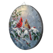 赤い深紅色とホリーが雪の中 ダーツボード (正面右)