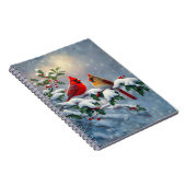 赤い深紅色とホリーが雪の中 ノートブック (右側)