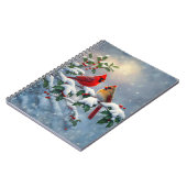 赤い深紅色とホリーが雪の中 ノートブック (左側)