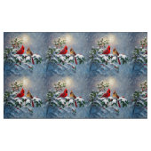 赤い深紅色とホリーが雪の中 ファブリック (ファットクウォーター)