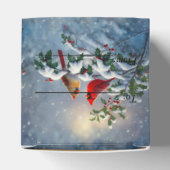 赤い深紅色とホリーが雪の中 フェイバーボックス (上部)