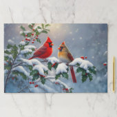 赤い深紅色とホリーが雪の中 ペーパーパッド (インサイチュ)