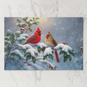 赤い深紅色とホリーが雪の中 ペーパーパッド (正面)