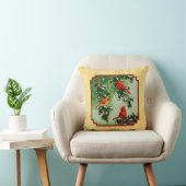 赤い深紅色とホリーイエロー クッション (椅子)