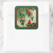 赤い深紅色とホリーグリーン スクエアシール (バッグ)