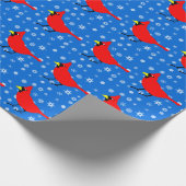 赤い深紅色と雪 ラッピングペーパー (角)