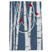 赤い深紅色の樺の木ツリー ミディアムペーパーバッグ (正面)