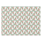 赤い深紅色オングリーン枝クリスマス テーブルクロス (正面(横))