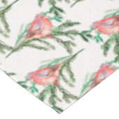 赤い深紅色オングリーン枝クリスマス テーブルクロス (アングル)