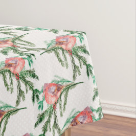 赤い深紅色オングリーン枝クリスマス テーブルクロス