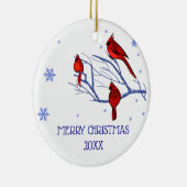 赤い深紅色 |カスタムクリスマス セラミックオーナメント (右)