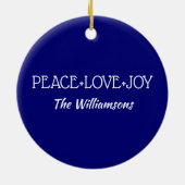 赤い深紅色 |カスタムクリスマス セラミックオーナメント (裏面)