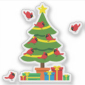 赤い深紅色 – クリスマスメリーが一緒に過ごした シール (正面)