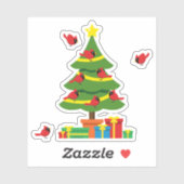 赤い深紅色 – クリスマスメリーが一緒に過ごした シール (シート)