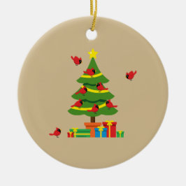 赤い深紅色 – クリスマスメリーが一緒に過ごした セラミックオーナメント