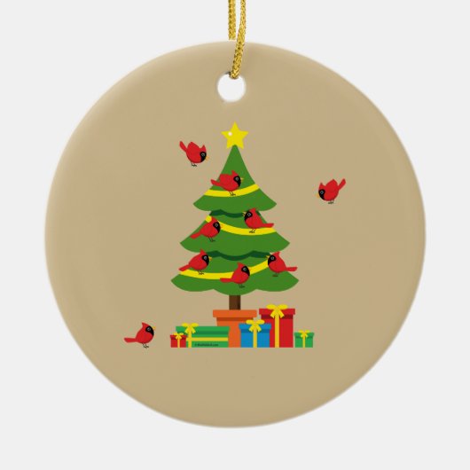 赤い深紅色 – クリスマスメリーが一緒に過ごした セラミックオーナメント (正面)