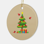 赤い深紅色 – クリスマスメリーが一緒に過ごした セラミックオーナメント (左)