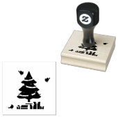 赤い深紅色 – クリスマスメリーが一緒に過ごした ラバースタンプ (押印)