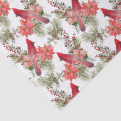 赤い深紅色、果実とポインセチアの花 薄葉紙 (詳細)