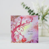 赤い渦が紫、黄色、金の輝きと混ざり合う 招待状 (スタンド正面)