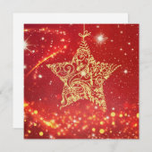 赤い渦巻きに優雅な金の星 シーズンカード (正面/裏面)