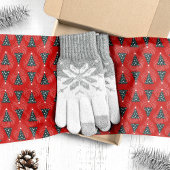 赤い渦巻きの緑のクリスマスツリー 薄葉紙