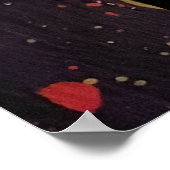 赤い渦巻きを持つ金象。編集可能な名前 ポスター (角)