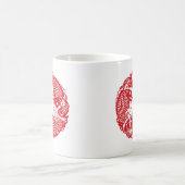 赤い渦巻きコイ鯉魚グループマグカップ1 コーヒーマグカップ (中央)