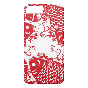 赤い渦巻きコイ鯉魚グループiPhone iPhone 8 Plus/7 Plusケース