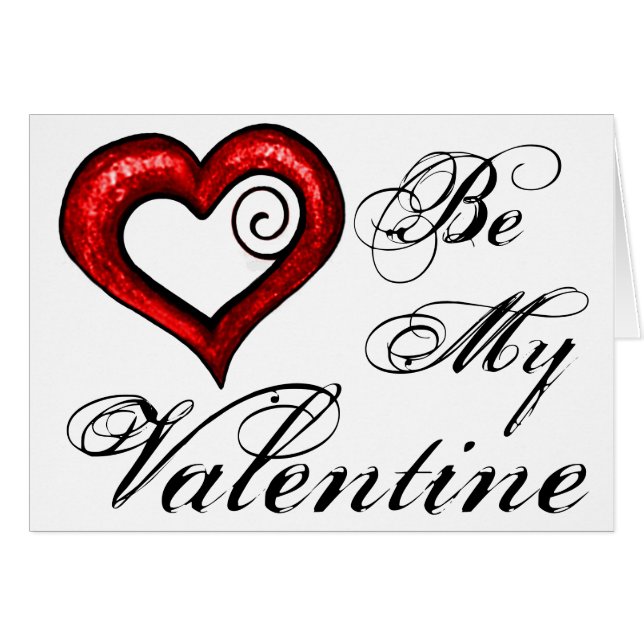 赤い渦巻きハート (正面横)