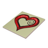 赤い渦巻きハート タイル (側面)