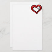 赤い渦巻きハート 便箋 (正面/裏面)