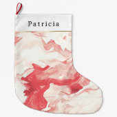 赤い渦巻きペッパーミントクリスマス ラージクリスマスストッキング (正面)