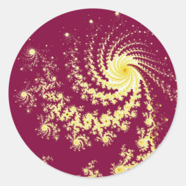 赤い渦巻きマンデルブロットフラクタルパターン ラウンドシール