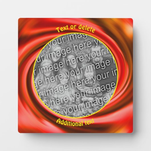 赤い渦巻き旋回が自分の写真を作成 フォトプラーク (正面)