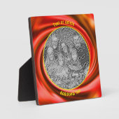 赤い渦巻き旋回が自分の写真を作成 フォトプラーク (正面)