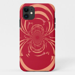 赤い渦巻のレトロのアールデコ iPhone 11 ケース