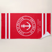 赤い湖の方が人航海の生がカスタム良い ビーチタオル (正面)