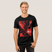 赤い溶岩 トライブレンドTシャツ (正面全面)
